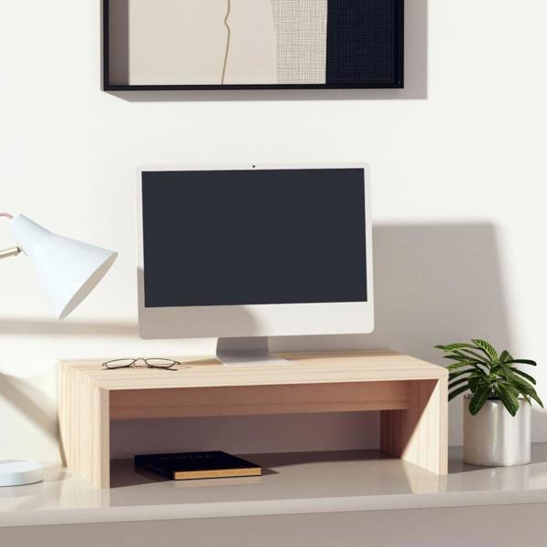 vidaXL vidaXL Podstawka na monitor, 50x27x15 cm, lite drewno sosnowe