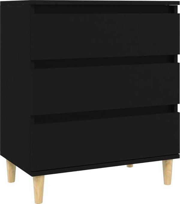 vidaXL Συρταριέρα, μαύρη, 60x35x70 cm, από ξύλο και συνθετικό υλικό
