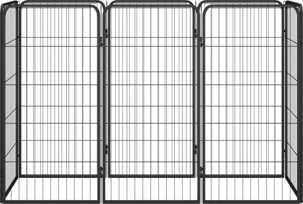 vidaXL Kojec dla psa, 8 paneli, czarny, 50x100 cm, stal