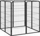 vidaXL Kojec dla psa, 8 paneli, czarny, 50x100 cm, stal