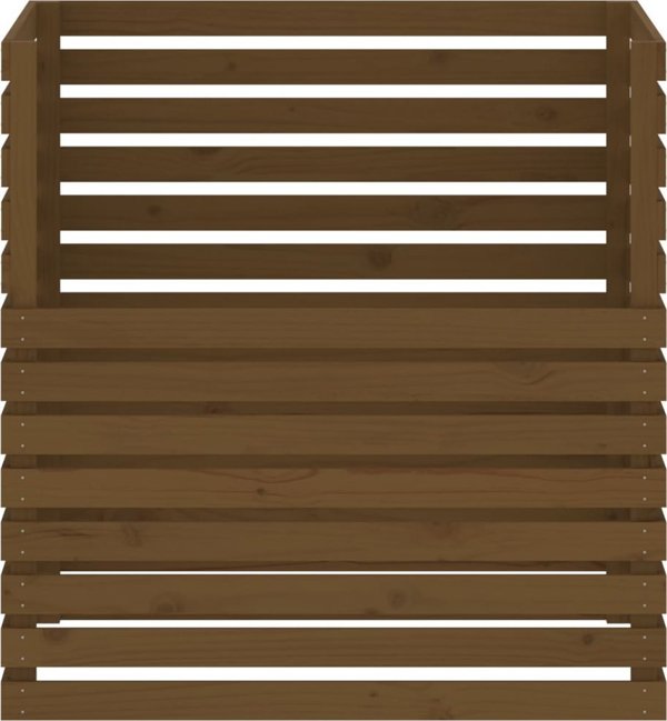 Κάδος κομποστοποίησης vidaXL, μελί καφέ, 100x100x102 cm, ελαφρύ ξύλο πεύκου