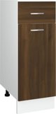 vidaXL Κάτω ντουλάπι με συρτάρι, καφέ δρυς, 30x46x81,5 εκ.