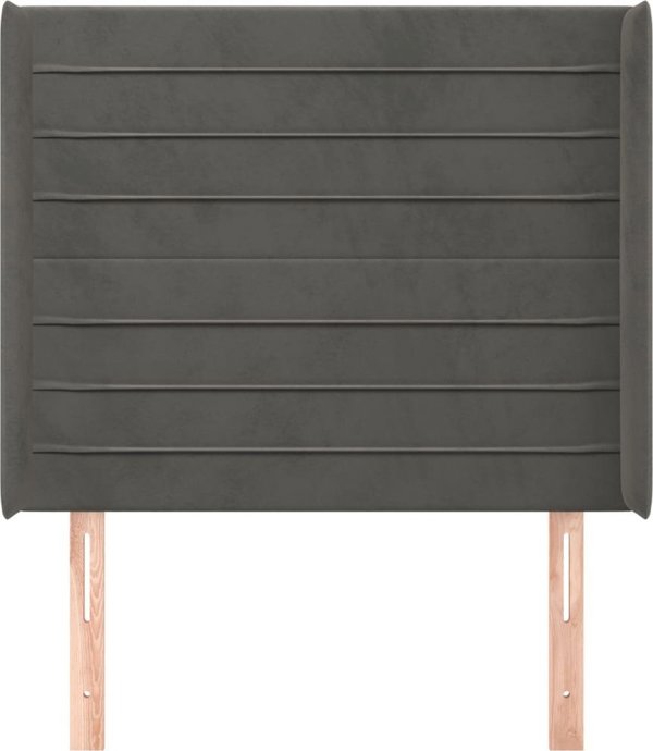 vidaXL Κεφαλάρι uszak, σκούρο γκρι, 103x16x118/128 cm, βελούδο