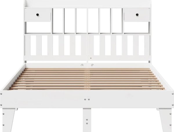 vidaXL Κρεβατοκάμαρα χωρίς Στρώμα, Λευκό, 150x200 εκ, Στερεό Πεύκο