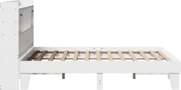vidaXL Κρεβατοκάμαρα χωρίς Στρώμα, Λευκό, 150x200 εκ, Στερεό Πεύκο