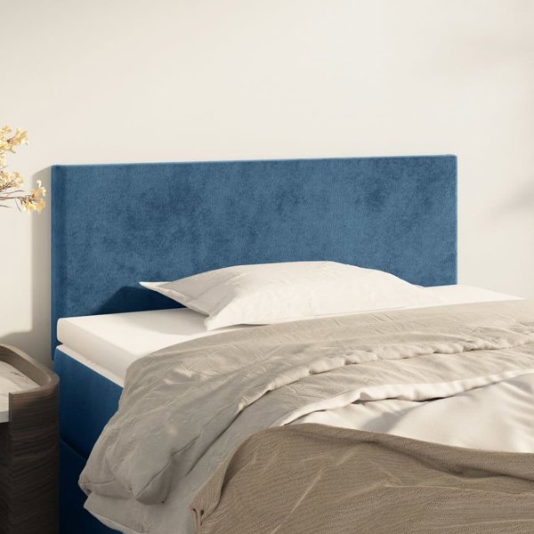 vidaXL Ζαγλώβκι για κρεβάτι, σκούρο μπλε, 90x5x78/88 εκ, βελούδο