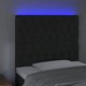 vidaXL Κεφαλάρι κρεβατιού με LED, μαύρο, 100x7x118/128 cm, βελούδινο