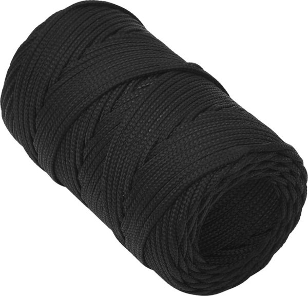 vidaXL Ναυτικό σχοινι, μαύρο μονόχρωμο, 2 mm, 100 m, πολυπροπυλένιο