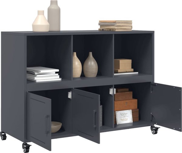 vidaXL Szafka, antracytowa, 100,5x39x72 cm, stal
