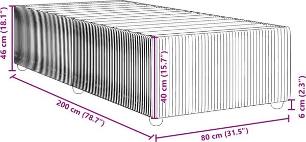 vidaXL Πλαίσιο κρεβατιού μαύρο, 80x200 εκ., επενδεδυμένο με βελούδο