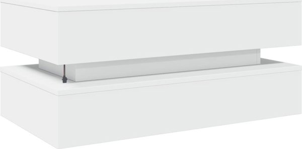 vidaXL Stolik kawowy z oswietleniem LED, bialy, 90x50x40 cm