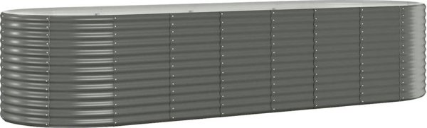 vidaXL vidaXL Donica ogrodowa, malowana proszkowo stal, 322x100x68 cm, szara