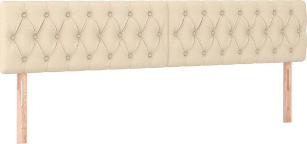 vidaXL Κεφαλάρι κρεβατιού με LED, κρεμ, 200x7x78/88 εκ., ύφασμα