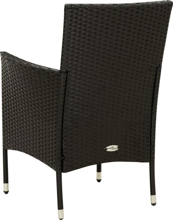 vidaXL vidaXL 9-cz. zestaw mebli ogrodowych z poduszkami, rattan PE, czarny