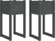 vidaXL vidaXL Donice, 2 szt., szare, 40x40x81 cm, lite drewno sosnowe