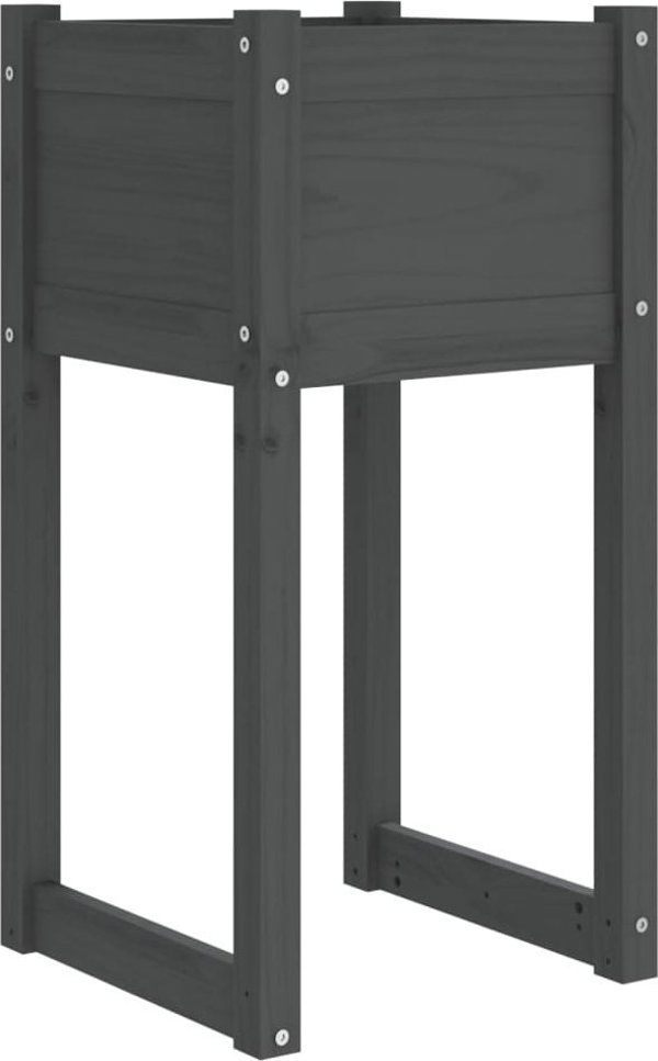 vidaXL vidaXL Donice, 2 szt., szare, 40x40x81 cm, lite drewno sosnowe