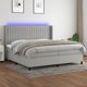 vidaXL Ημερήσιο Κρεβάτι με Στρώμα 200x200cm Γκρι Υφασμάτινο
