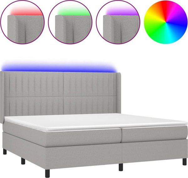 vidaXL Ημερήσιο Κρεβάτι με Στρώμα 200x200cm Γκρι Υφασμάτινο