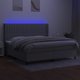 vidaXL Ημερήσιο Κρεβάτι με Στρώμα 200x200cm Γκρι Υφασμάτινο