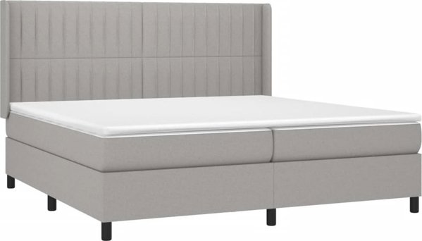 vidaXL Ημερήσιο Κρεβάτι με Στρώμα 200x200cm Γκρι Υφασμάτινο