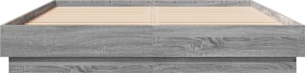 vidaXL Σκελετός Κρεβατιού, Γκρι Δρυς Σονόμα, 160x200 εκ, από Ξυλοπαράγωγο Υλικό