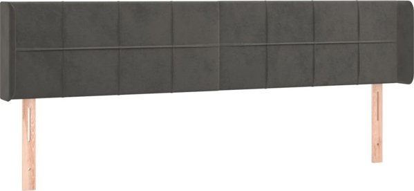 vidaXL Προσκεφαλα uszak, σκούρο γκρι, 163x16x78/88 cm, βελούδο