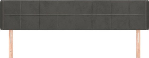 vidaXL Προσκεφαλα uszak, σκούρο γκρι, 163x16x78/88 cm, βελούδο