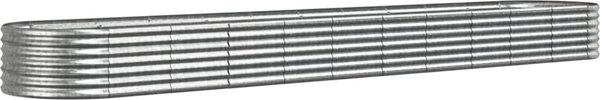 vidaXL Donica ogrodowa, malowana proszkowo stal, 440x80x36 cm, srebrna