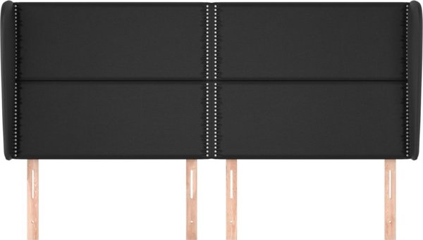 vidaXL Zaglowek uszak czarny 203x23x118-128 cm sztuczna skora