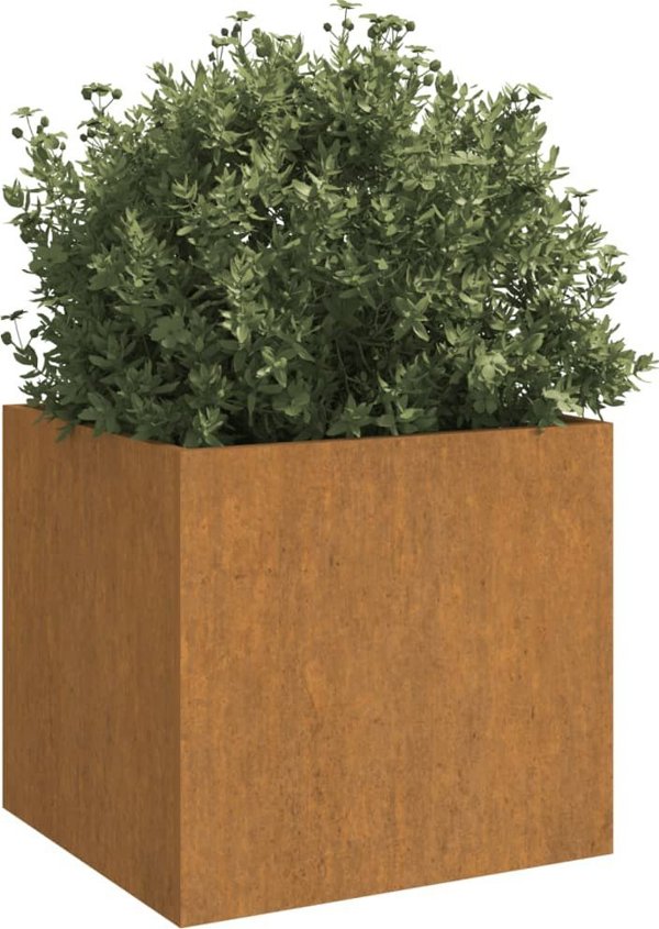 vidaXL Donice, 2 szt., szare, 49x47x46 cm, stal kortenowska