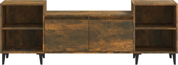 vidaXL Έπιπλο τηλεόρασης, καπνισμένη δρυς, 160x35x55 cm