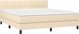 vidaXL Κρεβάτι Continental με Στρώμα, Κρεμ, Υφασμάτινο 180x200 cm