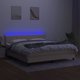 vidaXL Κρεβάτι Continental με Στρώμα, Κρεμ, Υφασμάτινο 180x200 cm