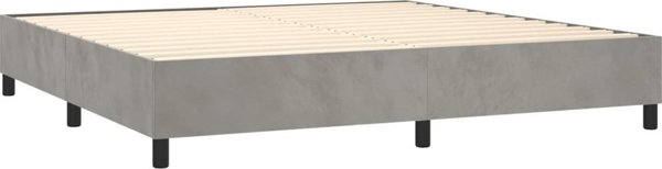 vidaXL Lozko kontynentalne z materacem i LED, szare 200x200cm, aksamit