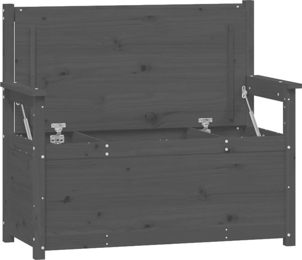 vidaXL Πάγκος, γκρι, 112,5x51,5x96,5 εκ., από σκληρό πεύκο
