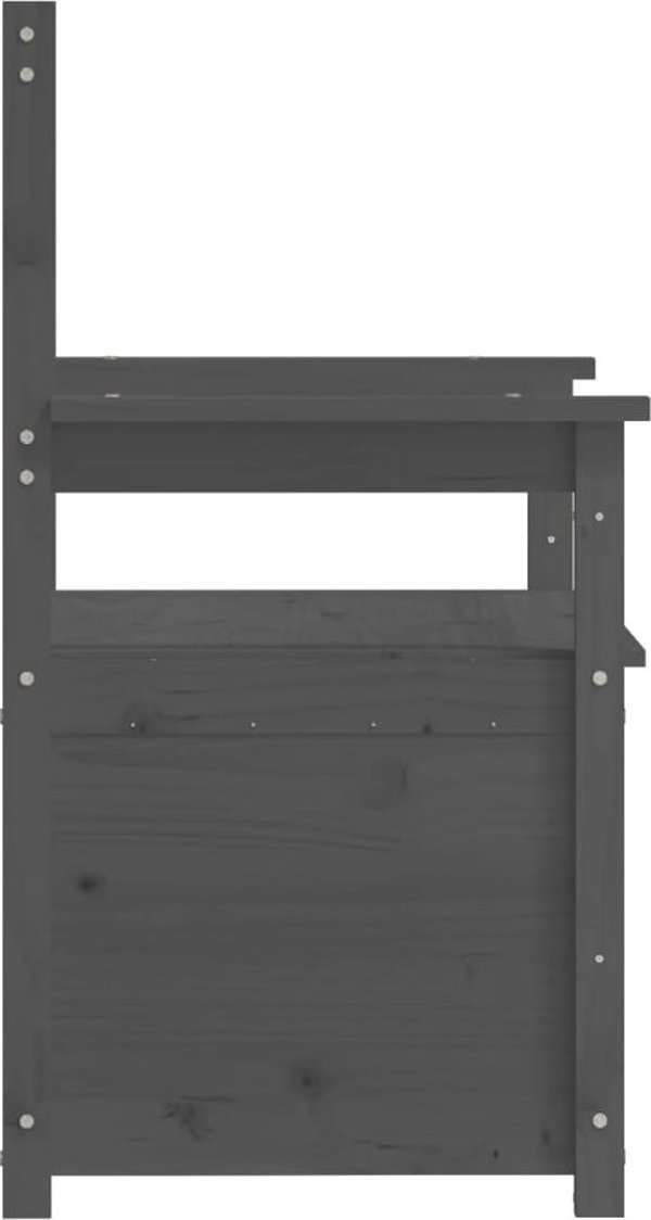 vidaXL Πάγκος, γκρι, 112,5x51,5x96,5 εκ., από σκληρό πεύκο