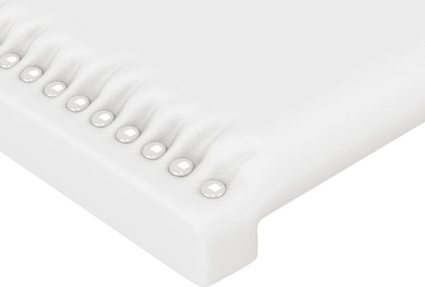 vidaXL Κεφαλάρι κρεβατιού με LED, λευκό, 103x16x118/128 εκ, τεχνητό δέρμα