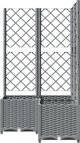 vidaXL Γλάστρα κήπου με πλέγμα, ανοιχτό γκρι, 80x80x136 εκ., PP