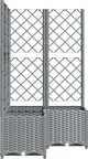vidaXL Γλάστρα κήπου με πλέγμα, ανοιχτό γκρι, 80x80x136 εκ., PP