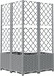 vidaXL Γλάστρα κήπου με πλέγμα, ανοιχτό γκρι, 80x80x136 εκ., PP