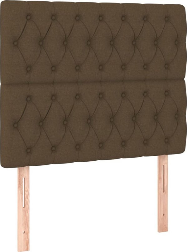 vidaXL Κρεβάτι Continental με στρώμα, καφέ, 90x190 cm, ύφασμα