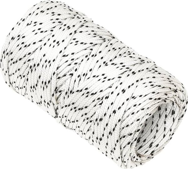 vidaXL Πλεγμένη ναυτική πλεξούδα, λευκή, 2 mm x 25 m, πολυεστέρας