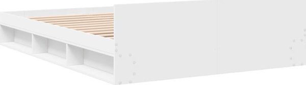 vidaXL Λευκό πλαίσιο κρεβατιού με συρτάρια, 135x190 cm