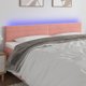 vidaXL Κεφαλάρι για κρεβάτι με LED, ροζ, 200x5x78/88 cm, βελούδο