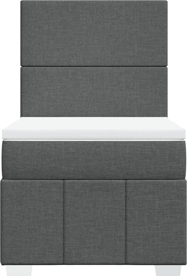 vidaXL Κρεβάτι Continental με στρώμα, σκούρο γκρι ύφασμα, 100x200 cm