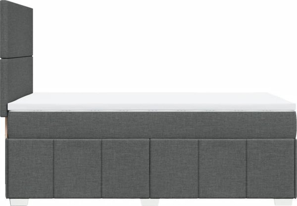 vidaXL Κρεβάτι Continental με στρώμα, σκούρο γκρι ύφασμα, 100x200 cm