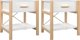 vidaXL Σετ 2 κομοδίνα λευκά 42x38x45 εκ., από ξυλώδες υλικό