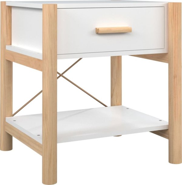vidaXL Σετ 2 κομοδίνα λευκά 42x38x45 εκ., από ξυλώδες υλικό