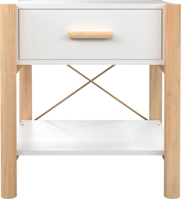 vidaXL Σετ 2 κομοδίνα λευκά 42x38x45 εκ., από ξυλώδες υλικό
