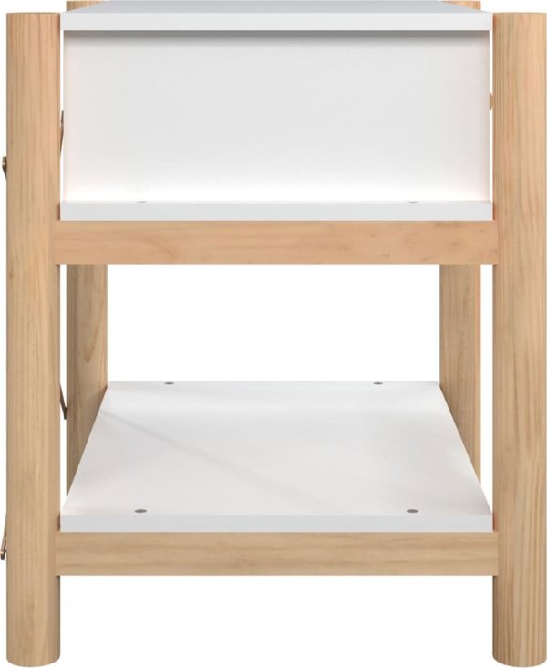 vidaXL Σετ 2 κομοδίνα λευκά 42x38x45 εκ., από ξυλώδες υλικό